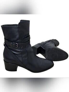 Via Spiga Black Italian Leather Ankle Boots Size EU 39.5 US 9.5